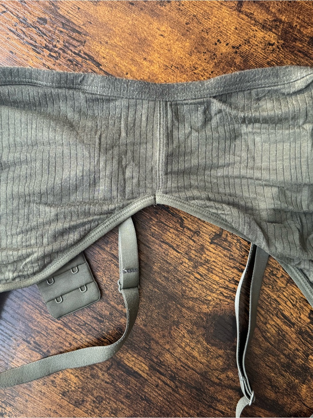 Negative Underwear Olive Green Ribbed Strapless Bra